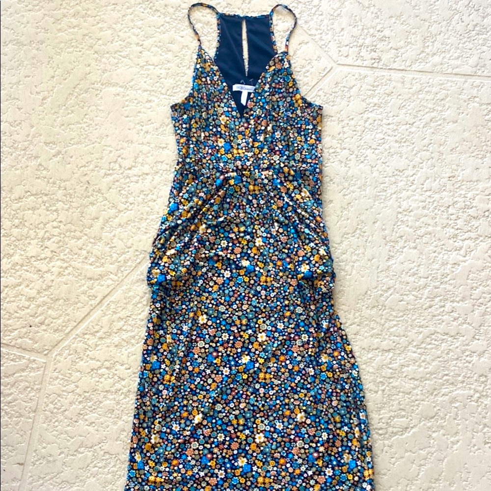 BCBGeneration Blue and Yellow Maxi Dress